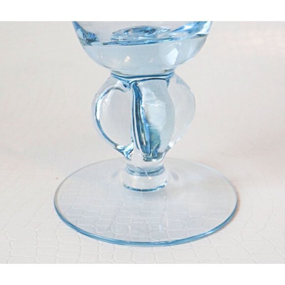 4 MCM Vintage Sweden Wine Glasses Ice Blue Skruf Drinkware Stemware Siegfried St - Picture 6 of 6
